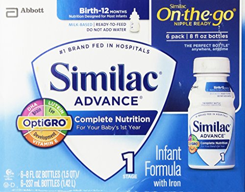 0885841400154 - SIMILAC ADVANCE INFANT FORMULA WITH IRON, STAGE 1 READY-TO-FEED BOTTLES, 8 OUNCE, (PACK OF 24) (PACKAGING MAY VARY)
