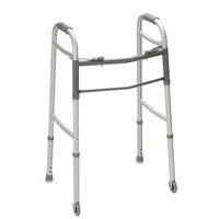 8858498436779 - GUARDIAN EASY CARE FOLDING WALKER WITH 5 INCHES FIXED WHEELS, 30757W, 1 EA