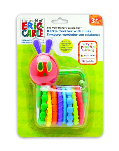0885864781315 - WORLD OF ERIC CARLE, THE VERY HUNGRY CATERPILLAR RATTLE TEETHER WITH LINKS BY KIDS PREFERRED