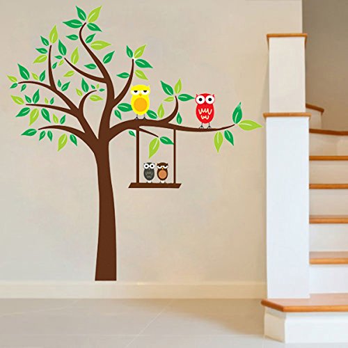 8858725259676 - CARTOON OWL WALL STICKERS FOR KIDS ROOMS HOME DECORATION