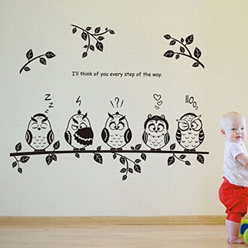8858725261488 - OWL BIRDS KINDERGARTEN KIDS BEDROOM HOME DECOR DIY WALL STICKER