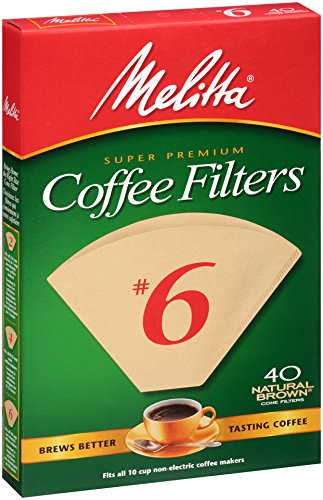 0885874972147 - MELITTA CONE COFFEE FILTERS, NATURAL BROWN, NO. 6, 40-COUNT FILTERS (PACK OF 12)