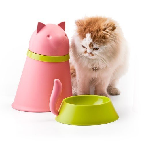 8858782109143 - QUALY PINK CAT FOOD BOWL