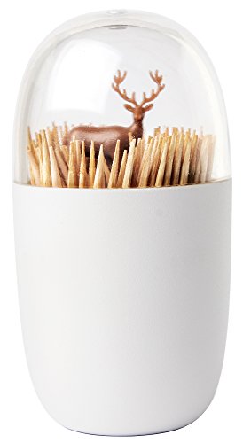 8858782114673 - DEER MEADOW TOOTHPICK HOLDER BY QUALY DESIGN. BROWN COLOR. UNIQUE HOME DESIGN DECORATION. UNUSUAL GIFT.