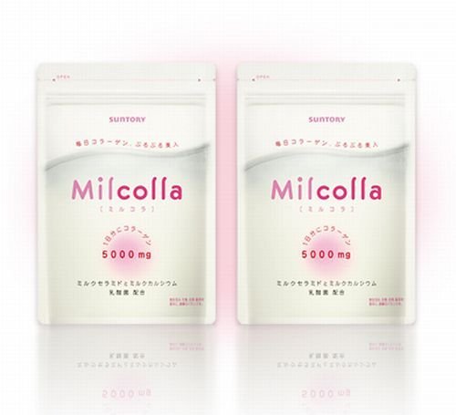 8859056193417 - 2 X SUNTORY MILCOLLA POWDER 210 G (30 DAYS) COLLAGEN DRINK FROM JAPAN FAST SHIPPING AND SHIP WORLDWIDE