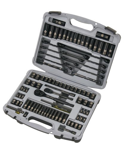 8859061859438 - NEW STANLEY 92-839 99 PIECE BLACK CHROME DELUXE SOCKET TOOL SET KIT WITH CASE