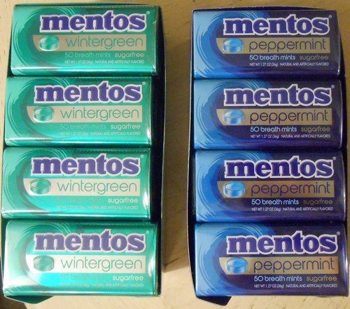 8859094945290 - NEW MENTOS SUGARFREE BREATH MINTS, WINTERGREEN & PEPPERMINT, 12 OF EACH