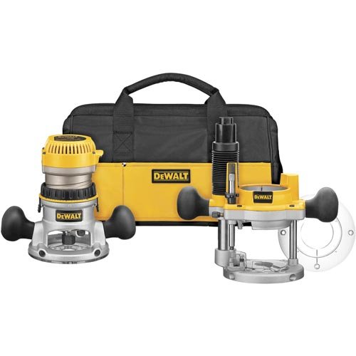 0885911331203 - DEWALT DW618PKB 2-1/4 HP EVS FIXED BASE/PLUNGE ROUTER COMBO KIT WITH SOFT START