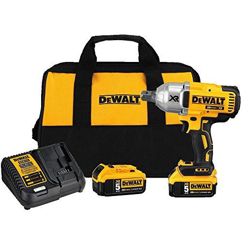 0885911377522 - DEWALT DCF897P2 5 AH 20V MAX XR HIGH TORQUE 3/4-INCH IMPACT WRENCH WITH HOG RING RETENTION PIN ANVIL