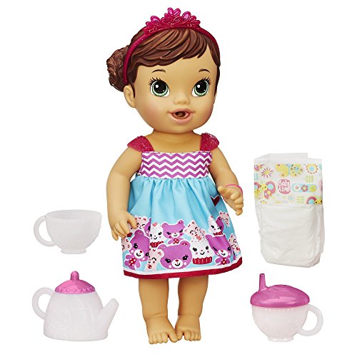 0885924964856 - BABY ALIVE LIL' SIPS BABY HAS A TEA PARTY DOLL (BRUNETTE)