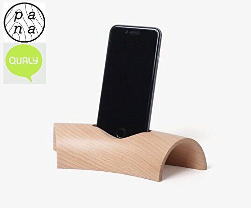 8859256400247 - QUALY PANA THUMM BEECH WOOD ACOUSTIC IPHONE CELL PHONE DOCK STAND