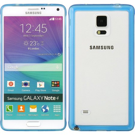 0885926192806 - DREAMWIRELESS FTCSAMNOTE4BLCL-AU SAMSUNG GALAXY NOTE4 FUSION CANDY CASE - BLUE TRIM WITH CLEAR AGUA
