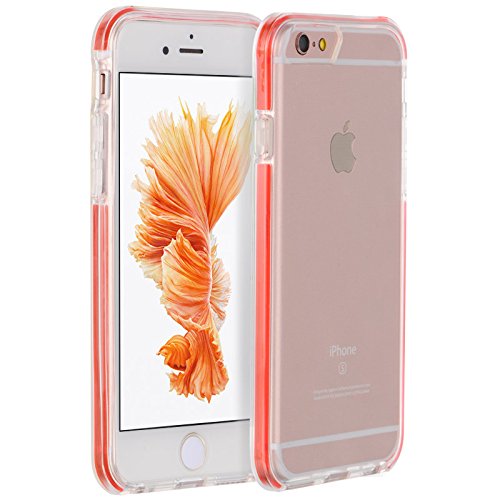 0885926217776 - DREAM WIRELESS CELL PHONE CASE FOR APPLE IPHONE 6/6S PLUS - RETAIL PACKAGING - THIN AGUA CLEAR/RED INNER FRAME