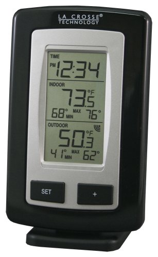 0885941487734 - LA CROSSE TECHNOLOGY WS-9245UBK-IT-CBP WIRELESS OUTDOOR AND INDOOR TEMPERATURE STATION WITH TIME