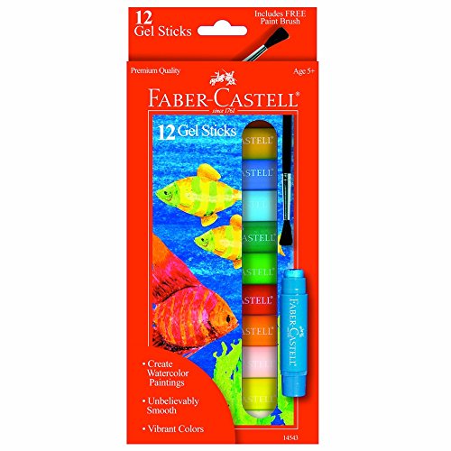 0885958047006 - FABER-CASTELL - 12 COUNT- GEL STICKS WITH FREE BRUSH - PREMIUM ART SUPPLIES FOR KIDS