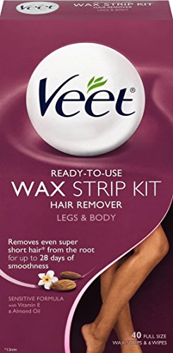 0885963219603 - VEET READY-TO-USE WAX STRIP KIT, HAIR REMOVER FOR LEGS & BODY , 40 COUNT