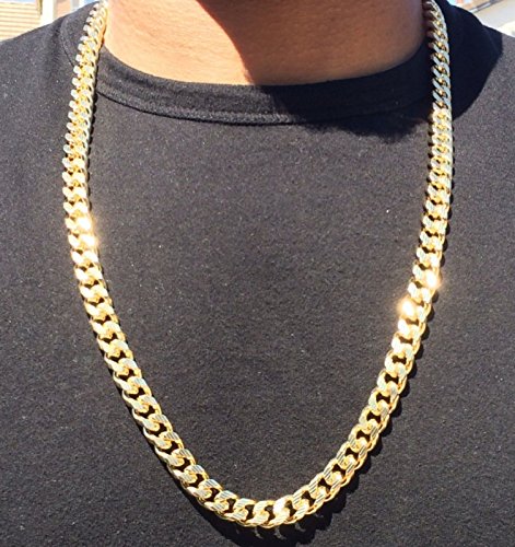 8859785648684 - 30 INCH 14K GOLD CUBAN LINK CURB CHAIN WITH DIAMOND CUTS