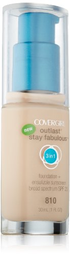 0885986435417 - COVERGIRL OUTLAST STAY FABULOUS 3-IN-1 FOUNDATION, CLASSIC IVORY 810, 1 FL OZ