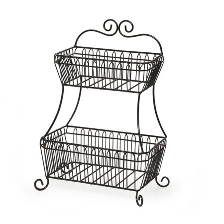 0885991133674 - FRENCH COUNTRYSIDE 2-TIER FLAT BACK BASKET