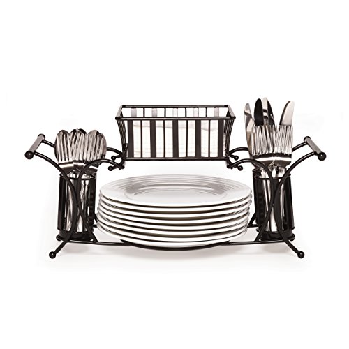 0885991141624 - GOURMET BASICS BY MIKASA BAND AND STRIPE BUFFET CADDY