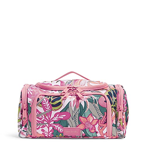 0886003793572 - VERA BRADLEY WOMENS RECYCLED LIGHTEN UP REACTIVE LARGE TRAVEL COSMETIC MAKEUP ORGANIZER BAG, RAIN FOREST CANOPY CORAL, ONE SIZE