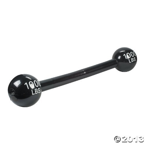 0886102278550 - INFLATABLE BARBELL (1 PACK) VINYL. INFLATES TO 52