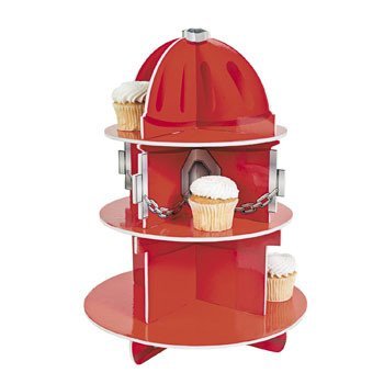 0886102283936 - FIRE HYDRANT CUPCAKE HOLDER STAND (RED, 1) (1, 1 LB)