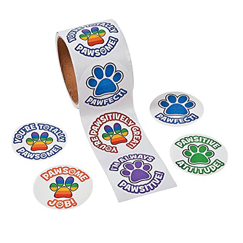 0886102291993 - PAW PRINT STICKERS - 100 STICKERS PER ROLL, SHRINK-WRAPPED - 2 1/4