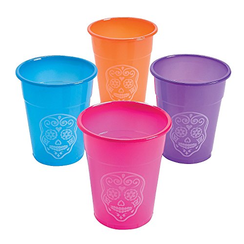 0886102573976 - DAY OF THE DEAD PLASTIC DISPOSABLE CUPS : PACKAGE OF 50