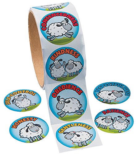 0886102579640 - VIRTUES FOR EWE ROLL OF STICKERS (100 PACK) 1 1/2. PAPER.