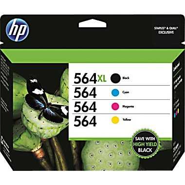 0886112261931 - HP 564XL/564 HIGH YIELD BLACK AND STANDARD C/M/Y COLOR INK CARTRIDGES (IN RETAIL PACKING)