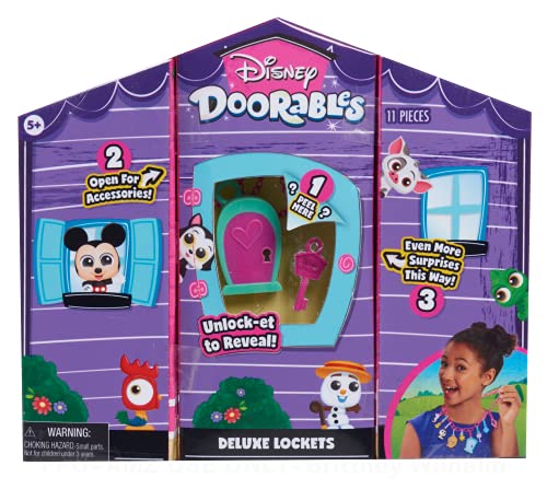 0886144447044 - JUST PLAY DISNEY DOORABLES DELUXE LOCKETS, INCLUDES CHARACTER CHARMS, MIX AND MAX JEWELRY FOR KIDS
