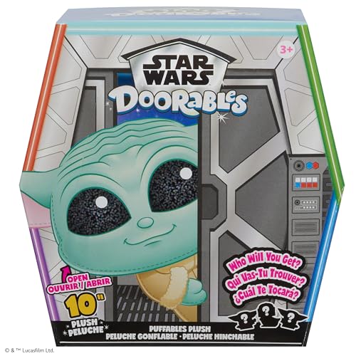 0886144448126 - JUST PLAY STAR WARS™ DOORABLES PUFFABLES PLUSH – STAR WARS: THE MANDALORIAN™, 10-INCH SQUISHY PLUSH FEATURING GLITTER EYES, STYLES MAY VARY, KIDS TOYS FOR AGES 3 UP
