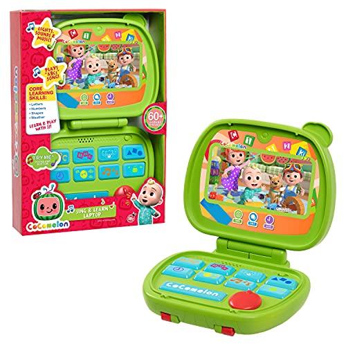 0886144961137 - COCOMELON SING AND LEARN LAPTOP TOY FOR KIDS, LIGHTS, SOUNDS, AND MUSIC ENCOURAGES LETTER, NUMBER, SHAPE, AND ANIMAL RECOGNITION, BY JUST PLAY