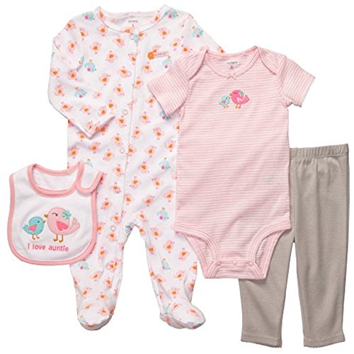 0886149078717 - CARTER'S 4-PC. I LOVE AUNTIE CUDDLE ME LAYETTE SET PINK MULTI (3M)