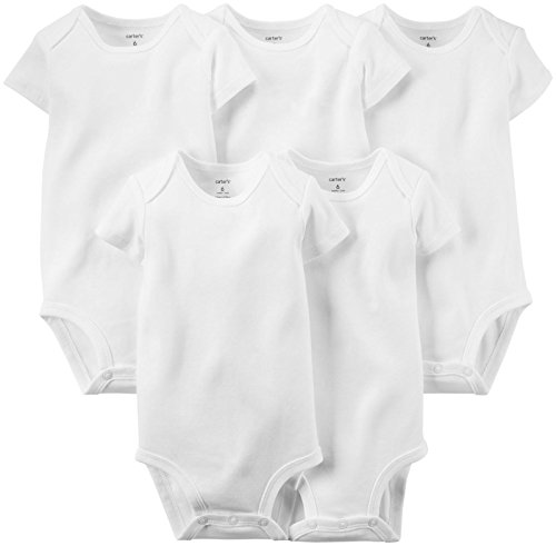0886149305851 - CARTER'S UNISEX BABY 5-PACK S/S BODYSUITS - WHITE - 18 MONTHS