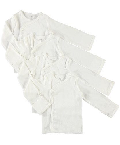 0886149306056 - CARTER'S BABY LITTLE LAYETTE SIDE SNAP SHIRTS WITH BUILT IN NO SCRATCH FLAPS (3 MONTHS)