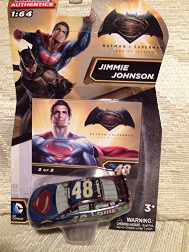 0886154108812 - 2016 NASCAR AUTHENTICS 1:64 - BATMAN VS SUPERMAN: DAWN OF JUSTICE JIMMIE JOHNSON #48 SUPERMAN EDITION #2 OF 2 1/64 SCALE DIECAST NASCAR AUTHENTICS WITH ONE IN A SERIES OF TWO COLLECTOR CARD