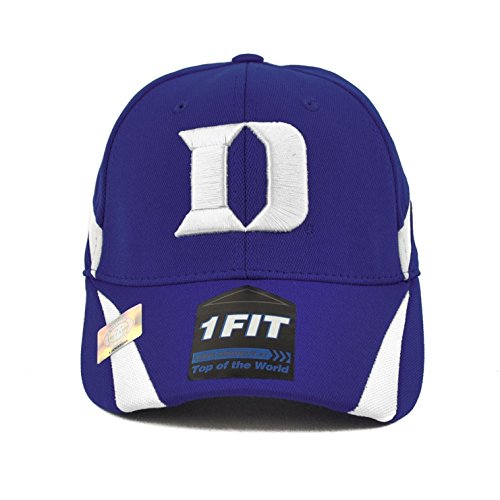 0886381000231 - DUKE BLUE DEVILS TOP OF THE WORLD EPRO BLUE ONE FIT FLEX HAT (ADULT ONE SIZE)