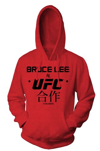 0886467093713 - UFC BRUCE LEE TRANSLATION HOODED FLEECE PULLOVER, SMALL, RED