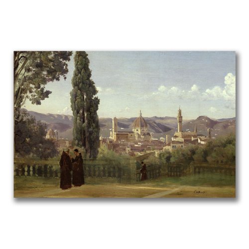 0886511087569 - TRADEMARK FINE ART VIEW OF FLORENCE BY JEAN BAPTISTE COROT CANVAS WALL ART, 16X24-INCH