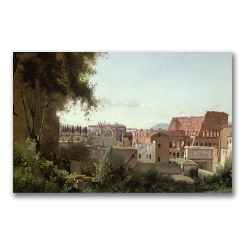 0886511089303 - TRADEMARK FINE ART VIEW OF THE COLOSSEUM BY JEAN BAPTISTE COROT CANVAS WALL ART, 18X32-INCH