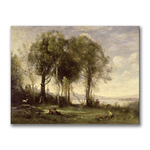 0886511104600 - TRADEMARK FINE ART THE GOATHERDS OF THE CASTLE BY JEAN BAPTISTE COROT CANVAS WALL ART, 18X24-INCH