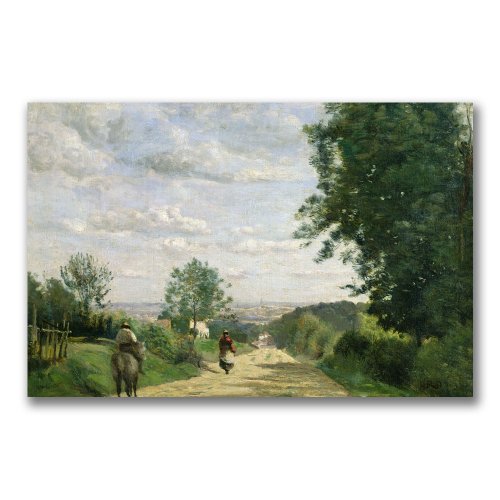 0886511104716 - TRADEMARK FINE ART THE ROAD TO SEVRES BY JEAN BAPTISTE COROT CANVAS WALL ART, 35X47-INCH