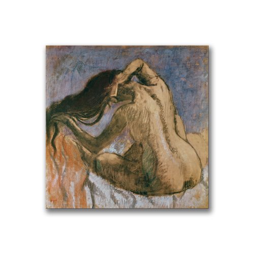 0886511110588 - TRADEMARK FINE ART WOMAN COMBING HER HAIR BY PAUL CEZANNE CANVAS WALL ART, 24X24-INCH