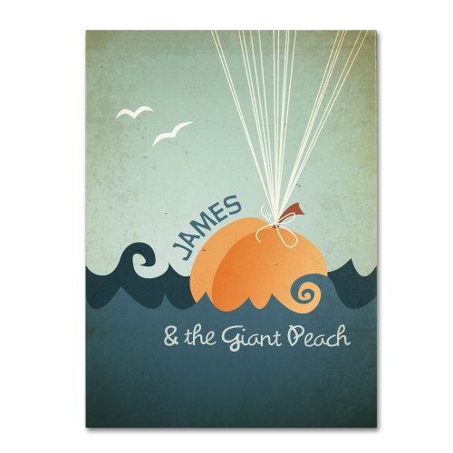 0886511237339 - TRADEMARK FINE ART JAMES AND THE GIANT PEACH BY MEGAN ROMO CANVAS WALL ARTWORK, 22 BY 32-INCH