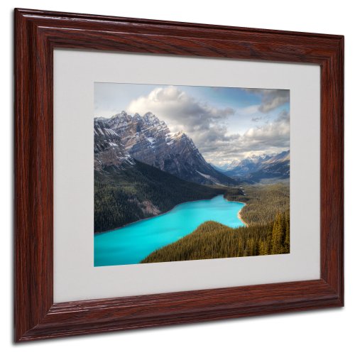 0886511243675 - TRADEMARK FINE ART PEYTO LAKE BY PIERRE LECLERC CANVAS WALL ARTWORK, WOOD FRAME, 11 BY 14-INCH