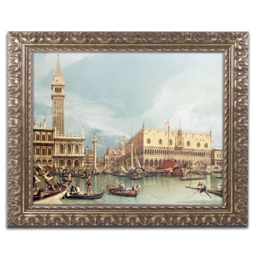 0886511468436 - TRADEMARK FINE ART THE MOLO VENICE CANVAS ARTWORK BY CANALETTO, 16 BY 16-INCH, GOLD ORNATE FRAME