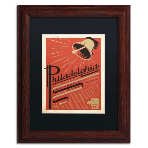 0886511473027 - TRADEMARK FINE ART PHILADELPHIA PA CANVAS ART BY ANDERSON DESIGN GROUP, 11 BY 14-INCH, BLACK MATTE WITH WOOD FRAME