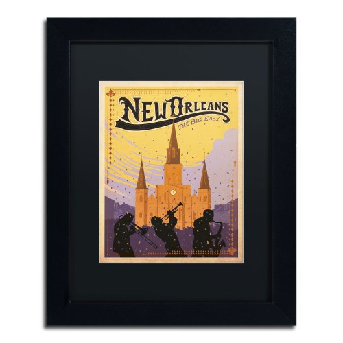 0886511483187 - TRADEMARK FINE ART NEW ORLEANS CANVAS ARTWORK BY ANDERSON DESIGN GROUP, 11 BY 14-INCH, BLACK MATTE WITH BLACK FRAME